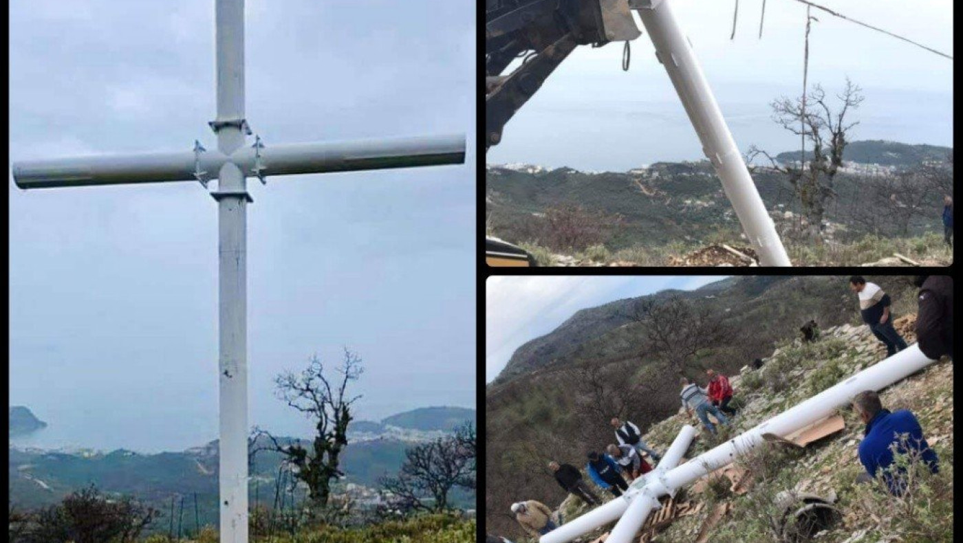 Βορειοηπειρώτες έβαλαν έναν μεγάλο σταυρό στη Χιμάρα και η αστυνομία θέλει να τους συλλάβει