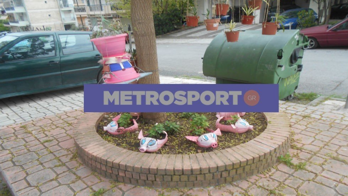 Στον Εύοσμο στόλισαν δέντρο με... πρωτότυπες γλάστρες