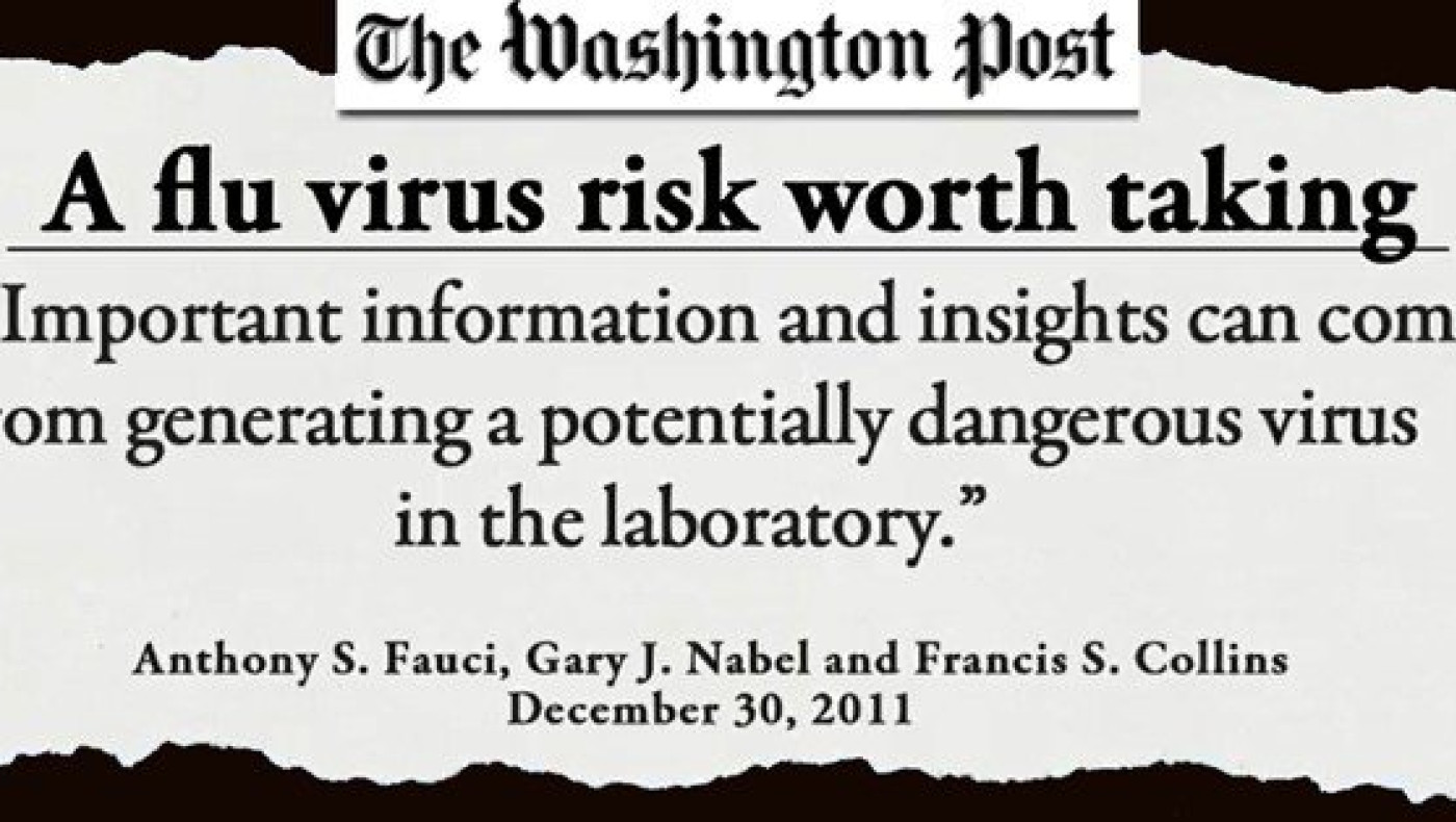 Στοιχεία Φωτιά! «Πώς κατασκευάστηκε ο ιός - Εμπλοκή Φάουτσι»