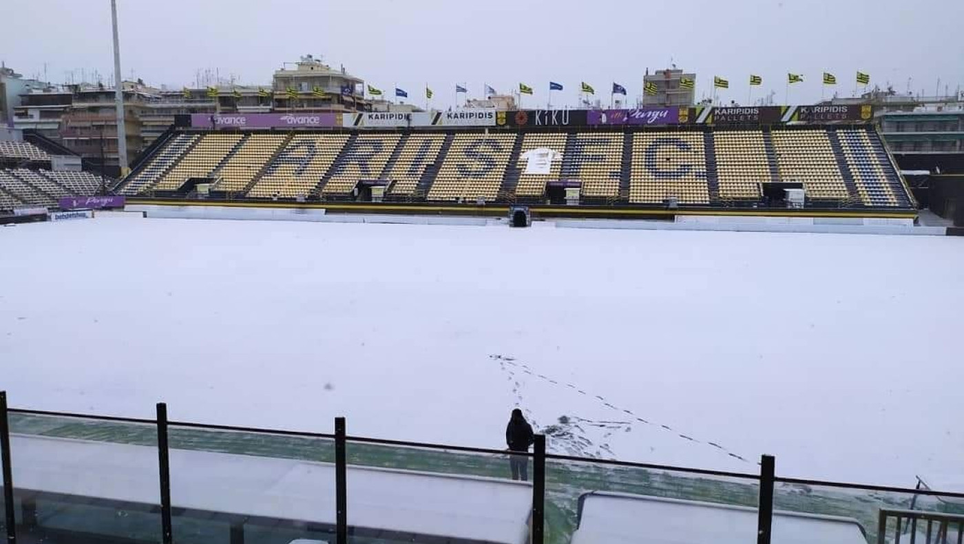 Πολύ χιόνι στο Βικελίδης, πιθανή αναβολή στο Άρης-Παναιτωλικός