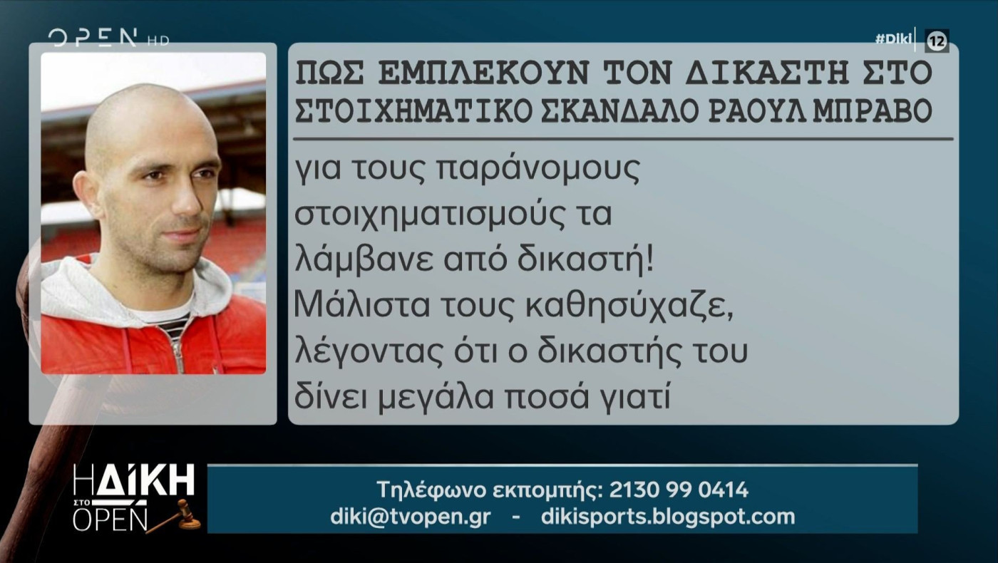 Πως επλέκουν τον δικαστή στο στοιχηματικό σκάνδαλο Ραούλ Μπράβο