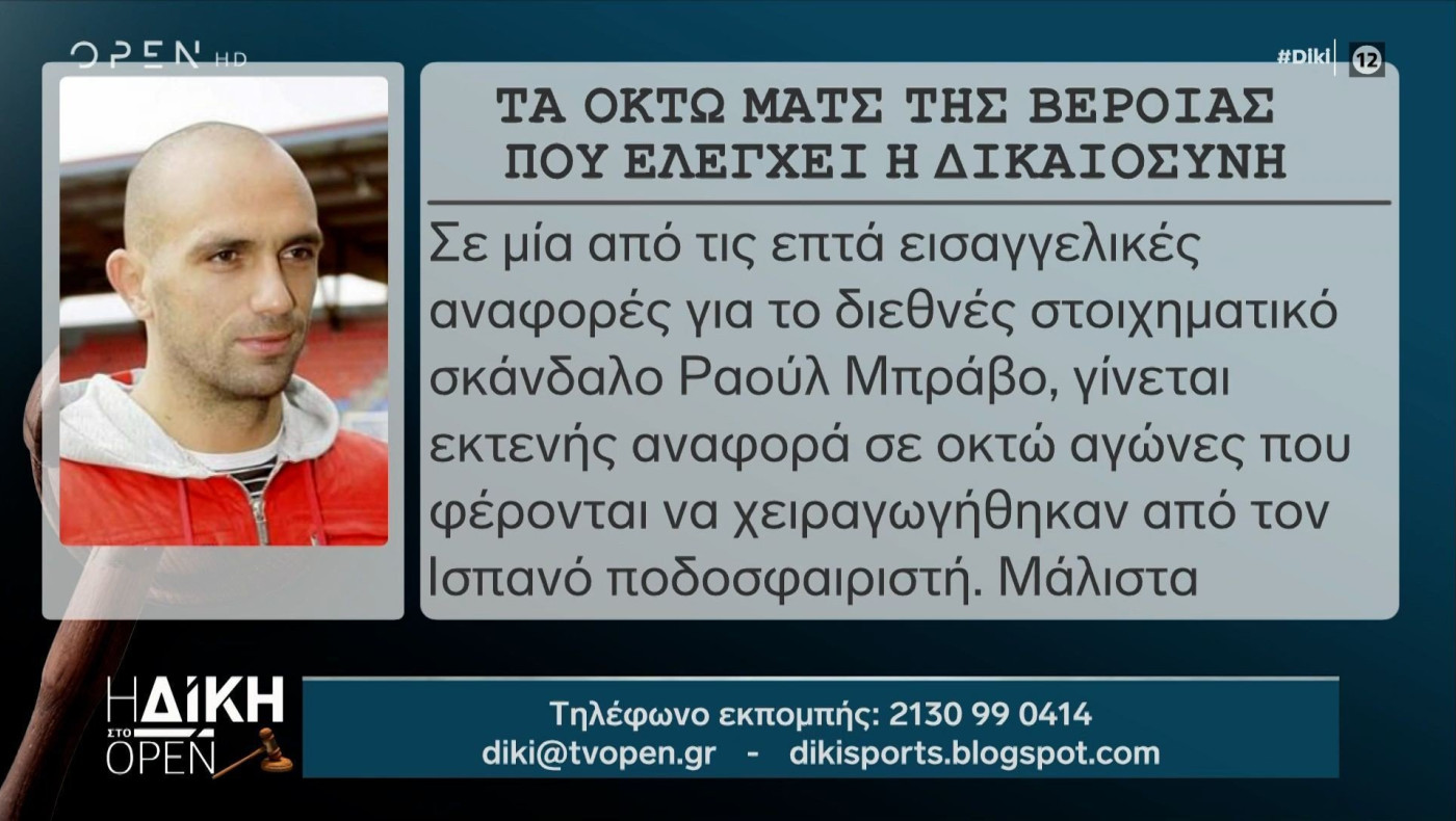 Τα οκτώ ματς της Βέροιας που ελέγχει η δικαιοσύνη - Ετοιμος να μιλήσει ο Ραούλ Μπράβο!
