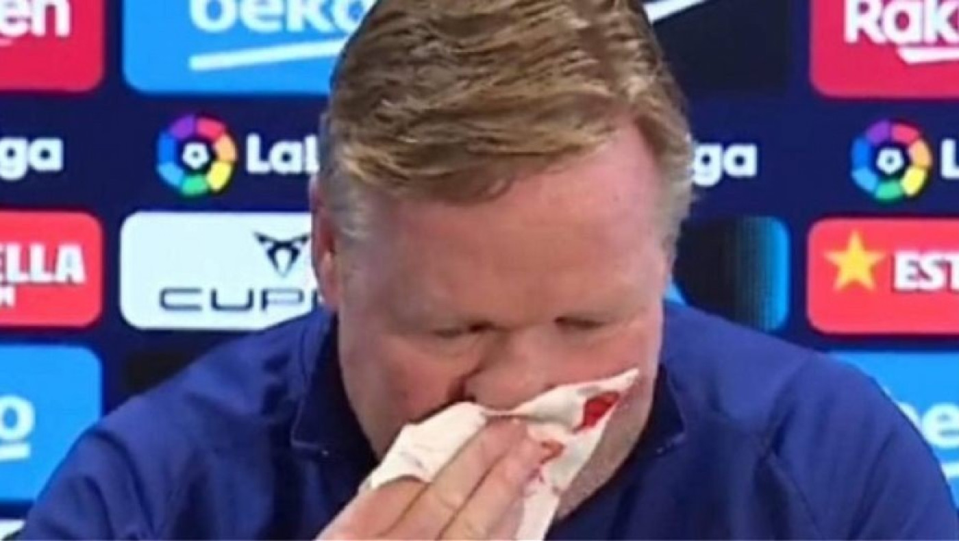 Μπαρτσελόνα: Μάτωσε ο Κούμαν εν μέσω συνέντευξης Τύπου!