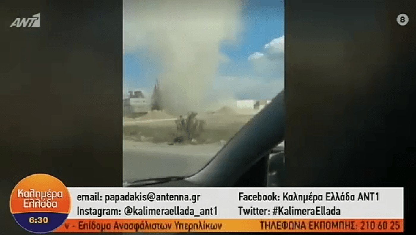 Θεσσαλονίκη: Εντυπωσιακό video με ανεμοστρόβιλο στο πλάι του δρόμου