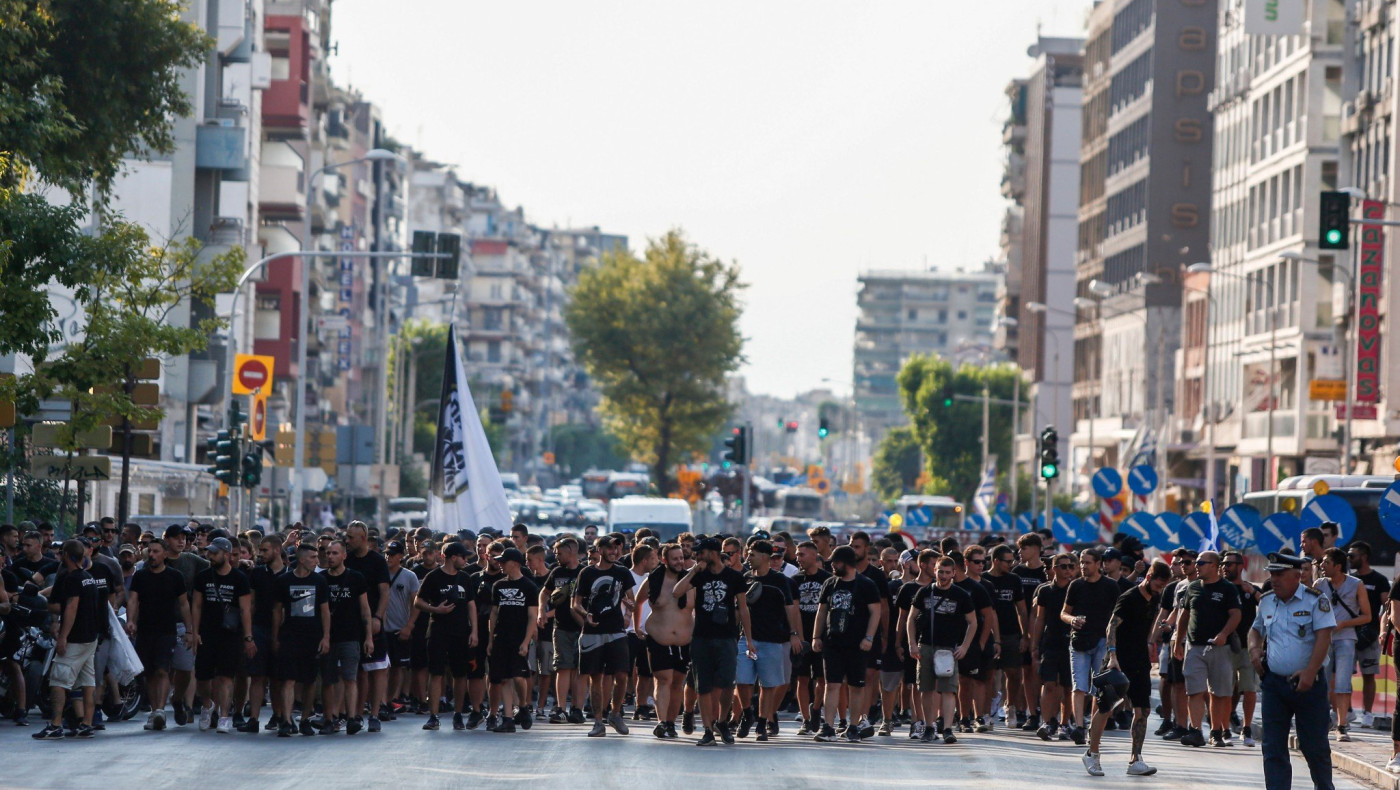 Πορεία των οπαδών του ΠΑΟΚ στο κέντρο της Θεσσαλονίκης