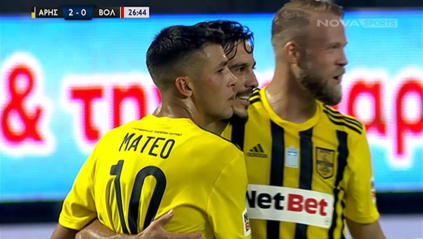 Άρης – Βόλος 2-0, με πλασέ o Μπερτόγλιο