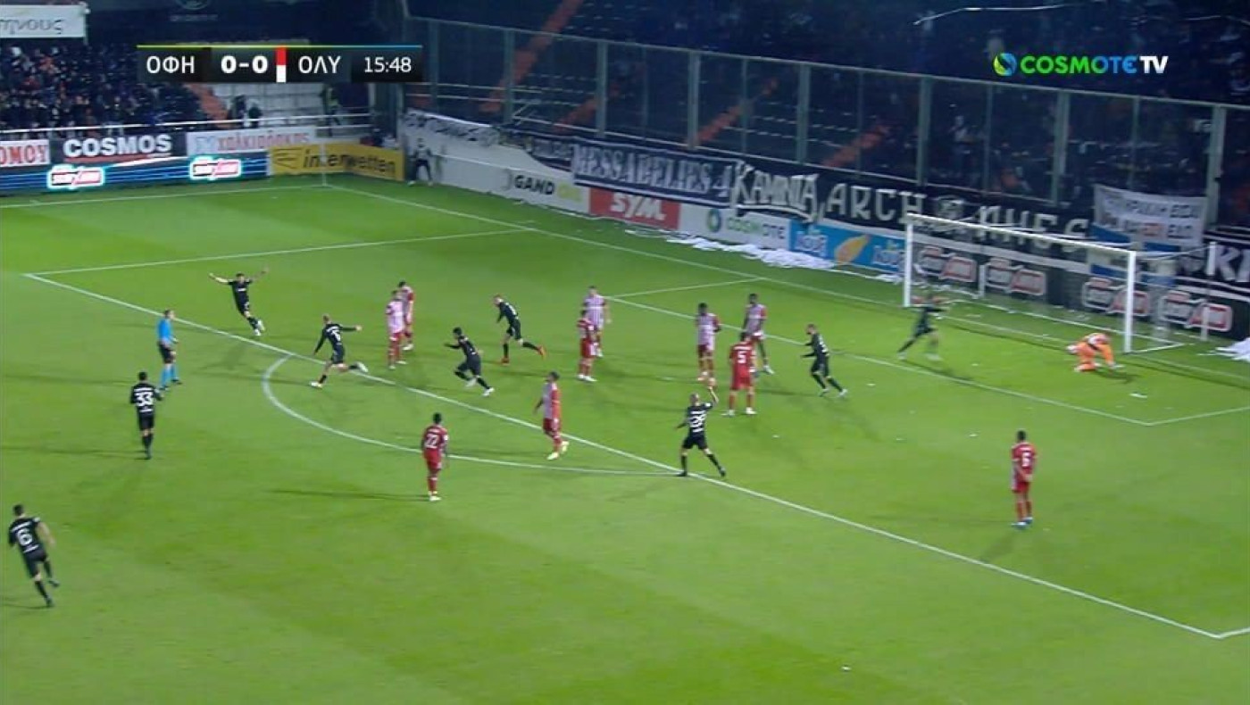 Το 1-0 του ΟΦΗ με τον Διαμαντή κόντρα στον Ολυμπιακό