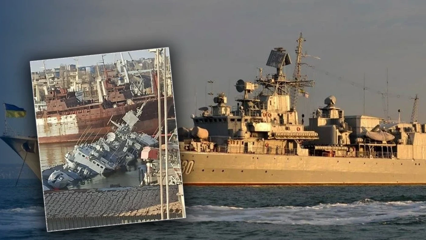Ουκρανοί βύθισαν τη ναυαρχίδα του Πολεμικού Ναυτικού για να μην την πάρουν οι Ρώσοι