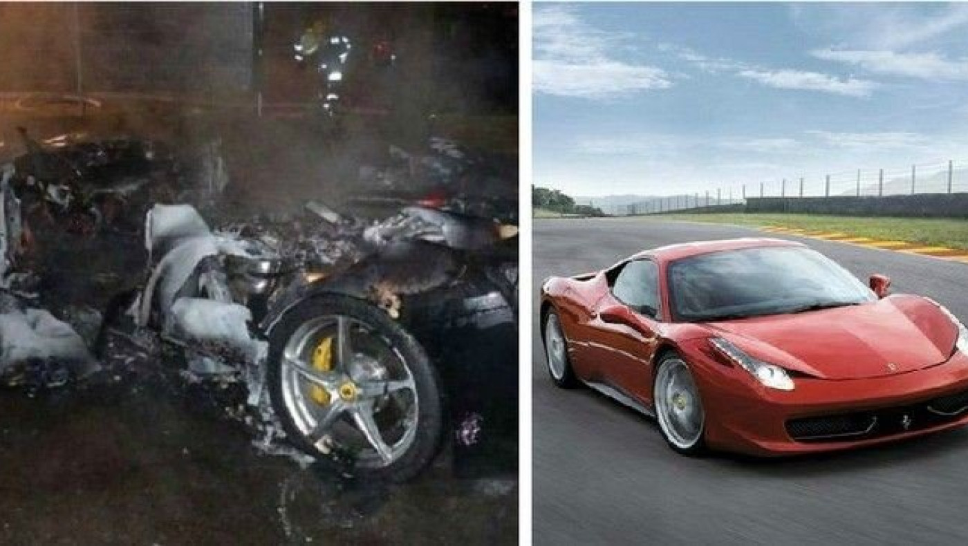 Έκαψε τη Φεράρι του για να του πάρει καινούρια ο πατέρας του! (pics)