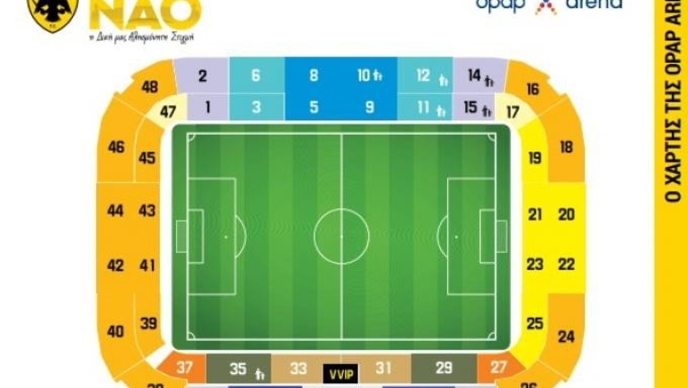 ΑΕΚ: Δεν υπάρχουν θύρες 4, 7 και 13 στην «OPAP Arena»!