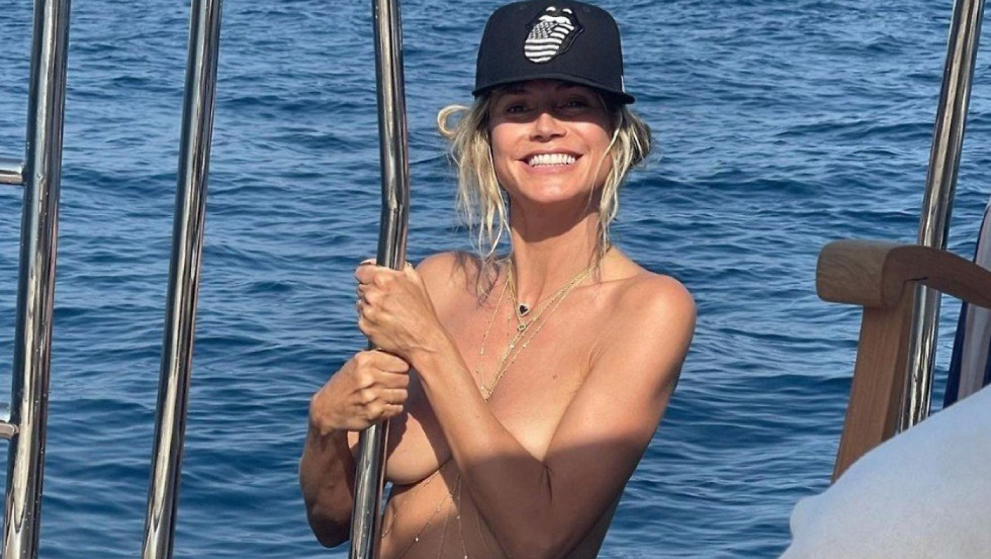 Η Χάιντι Κλουμ τόπλες μόνο με... αντηλιακό