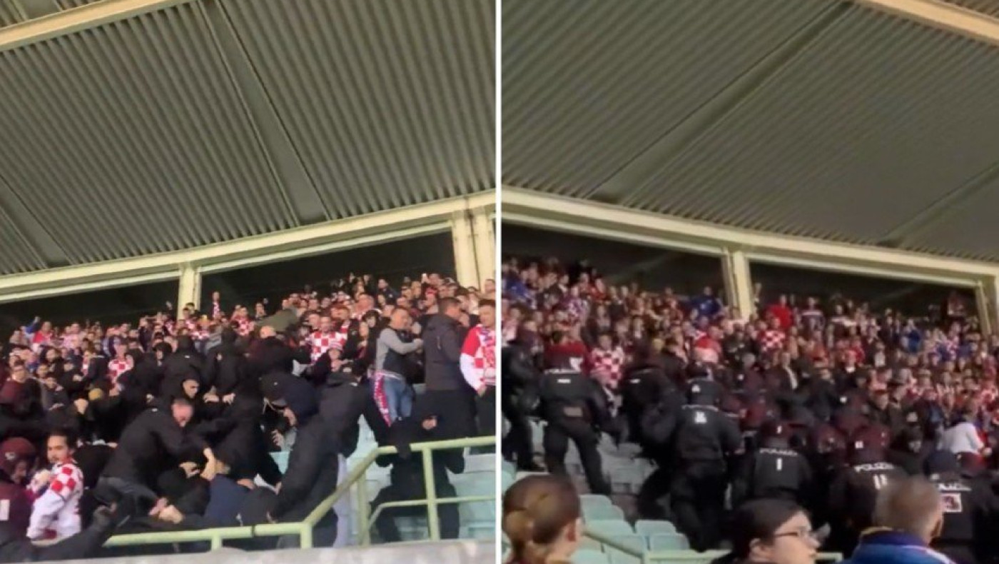 Nations League: Άγρια συμπλοκή μεταξύ Κροατών χούλιγκαν και αστυνομίας