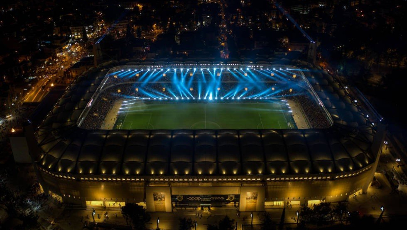 Η Opap Arena ντύνεται... «γαλανόλευκη»