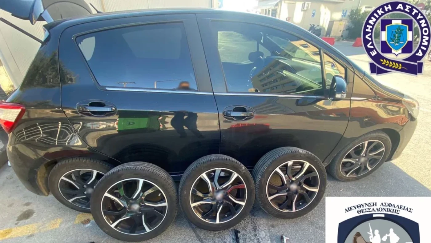Θεσσαλονίκη: Στα χέρια της αστυνομίας ο «κλεφτοζαντάκιας» - Ελαστικά 44 αυτοκινήτων στα κλοπιμαία