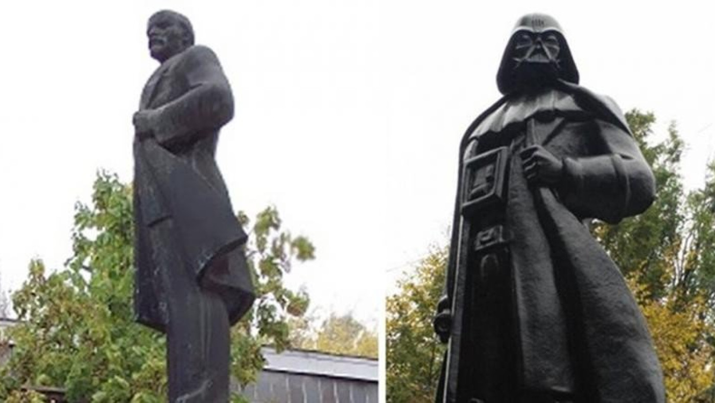 Ουκρανία: Μετέτρεψαν το άγαλμα του Λένιν σε... Νταρθ Βέιντερ!