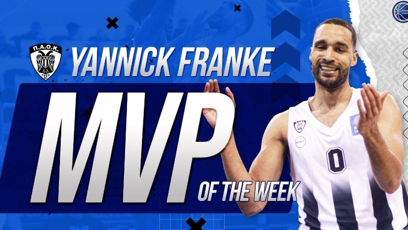ΠΑΟΚ: MVP της εβδομάδας ο Γιανίκ Φράνκε στη Basket League