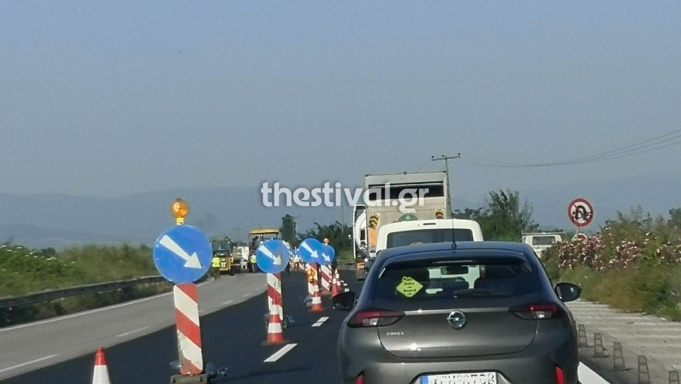 Θεσσαλονίκη: Μποτιλιάρισμα και χαμηλές ταχύτητες στην ΠΑΘΕ λόγω εργασιών ασφαλτόστρωσης