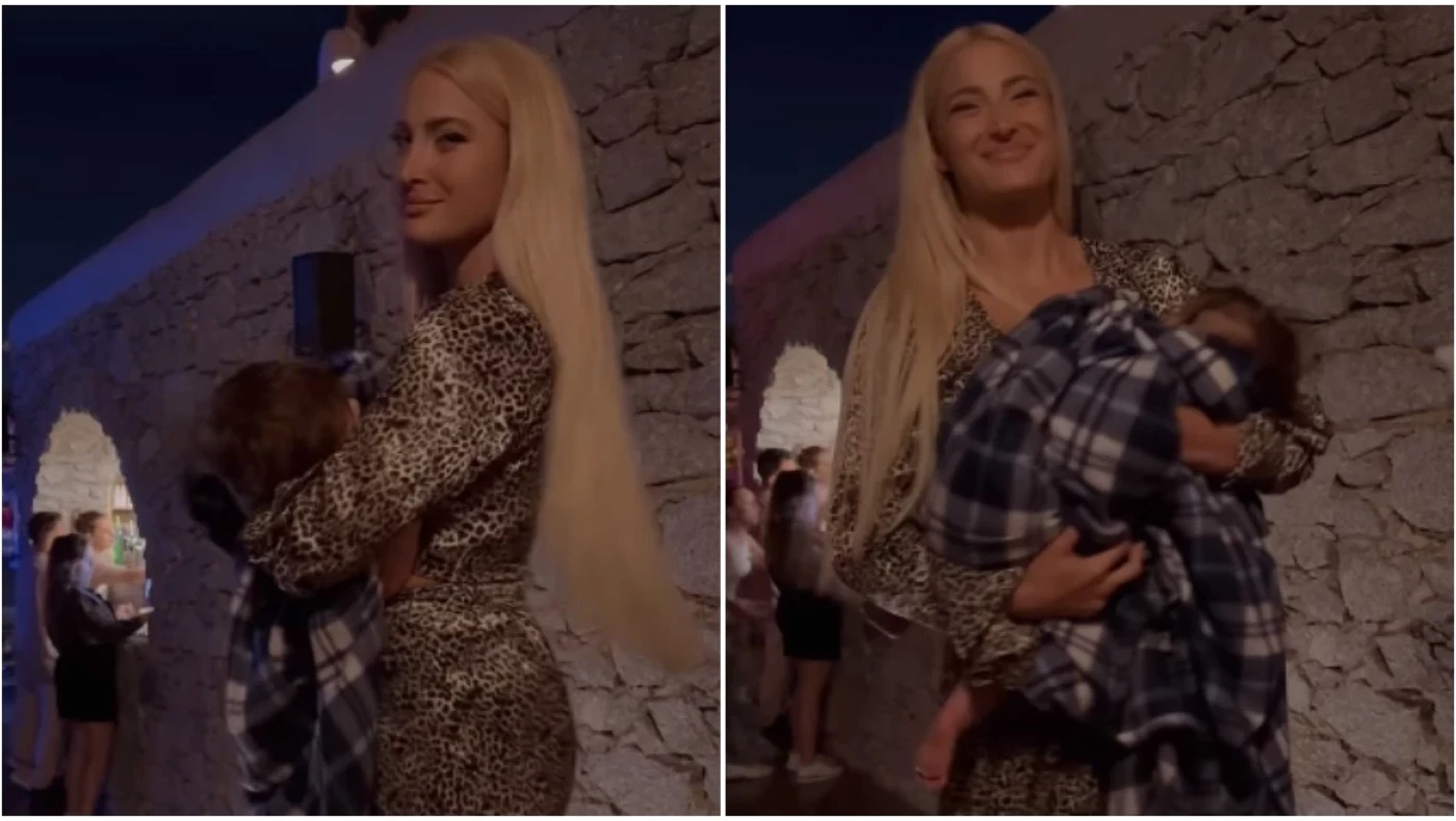 Ιωάννα Τούνη: Κοιμίζει τον γιο της σε κλαμπ της Μυκόνου (vid)