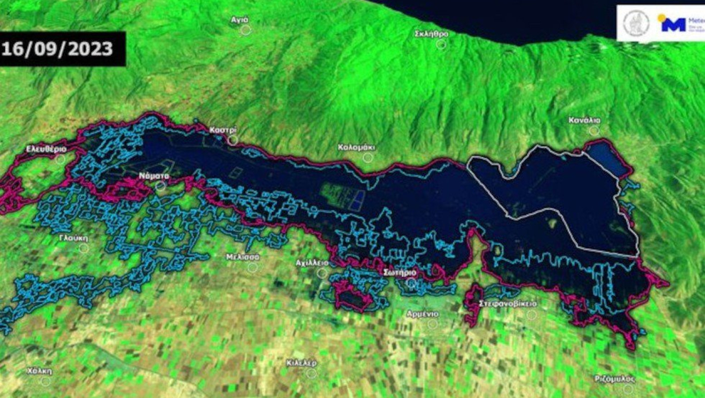 Κακοκαιρία Daniel: Ξεπέρασε την έκταση που είχε το 1962 η λίμνη Κάρλα