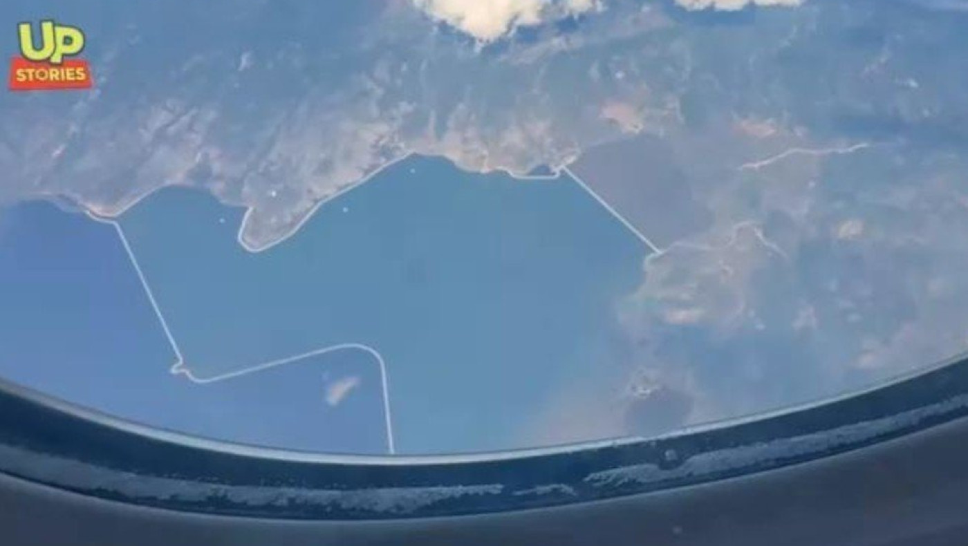 Δείτε πώς έχει διαμορφωθεί η Λίμνη Κάρλα από τα 35.000 πόδια μετά το κύμα κακοκαιρίας