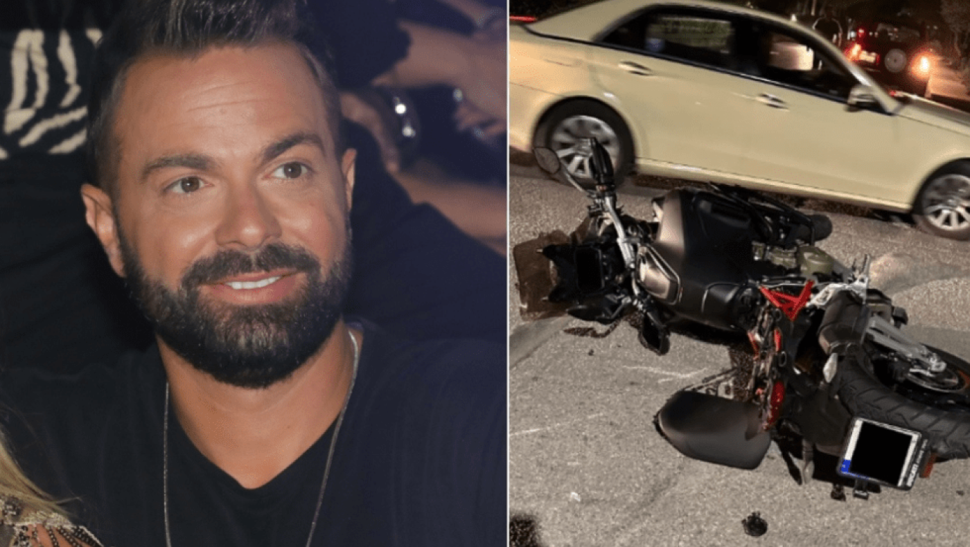 Τροχαίο ατύχημα με την μηχανή του για τον Ηλία Βρεττό στη Γλυφάδα