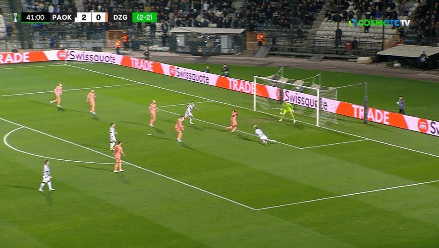 Καταιγίδα ο ΠΑΟΚ και 3-0 τη Ντιναμό Ζάγκρεμπ στο πρώτο ημίχρονο!