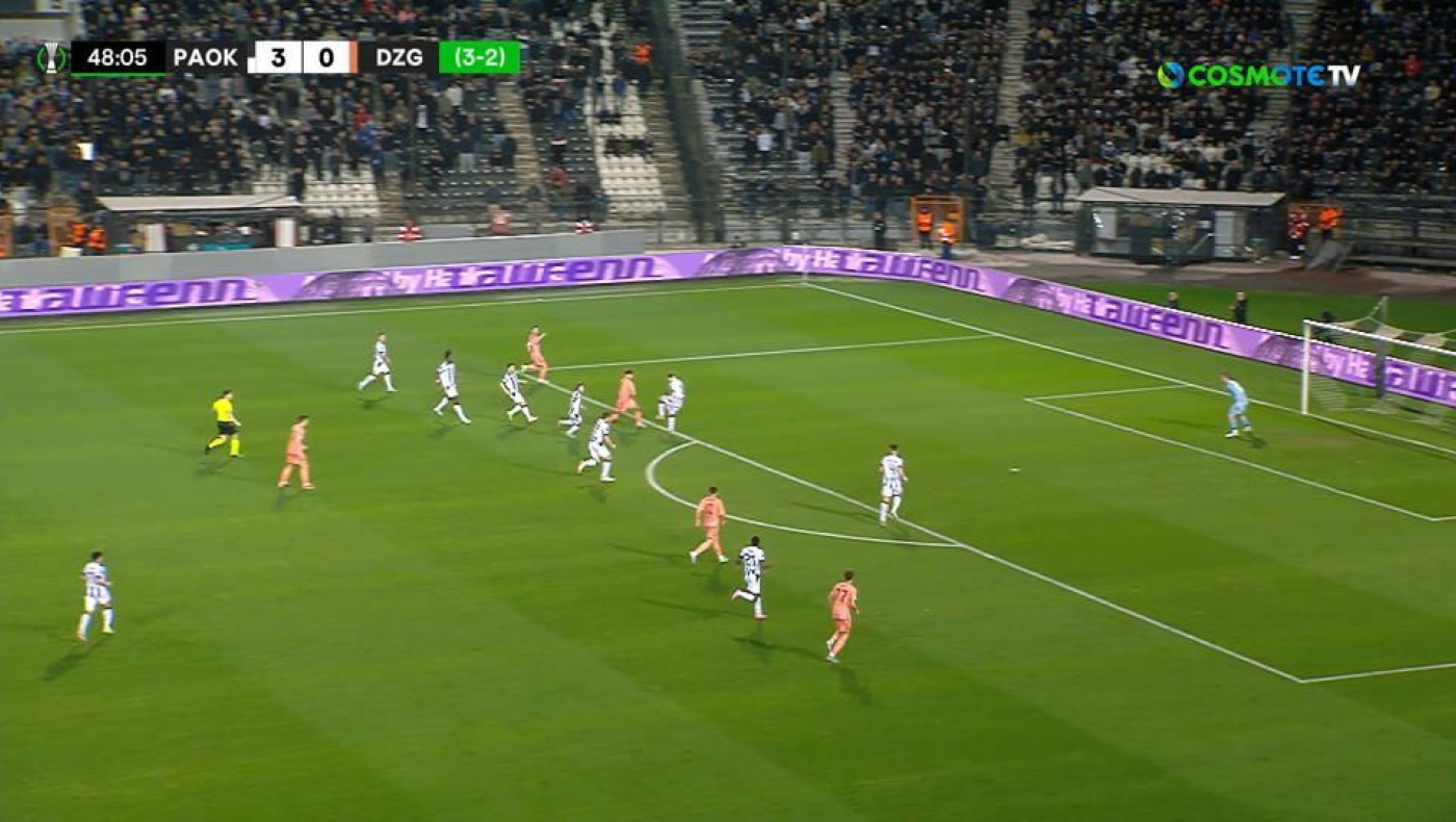 Αδράνεια στην άμυνα του ΠΑΟΚ και μειώνει σε 3-1 η Ντιναμό Ζάγκρεμπ