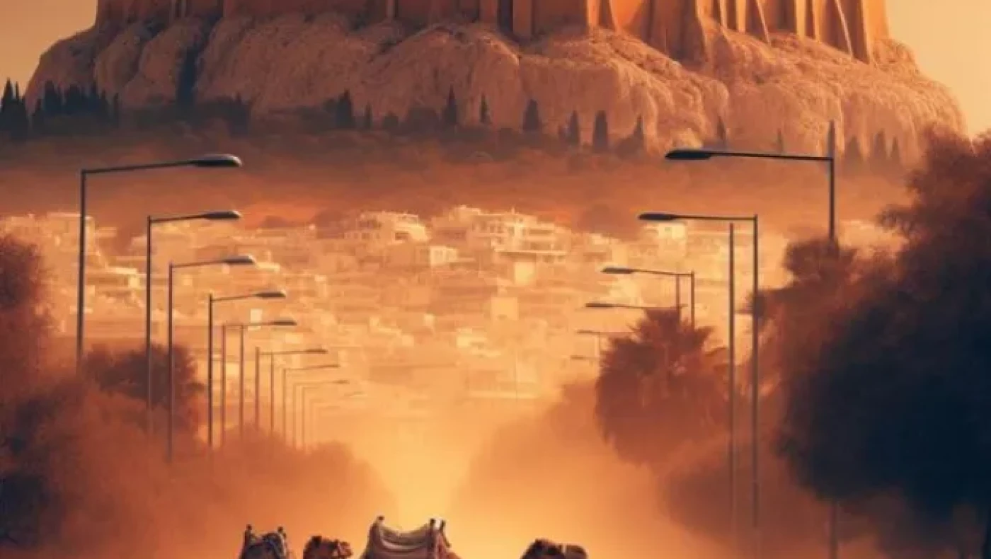 Τρολάρισμα της ΕΛ.ΑΣ. για τη σκόνη: Καμήλες κάτω από την... Ακρόπολη