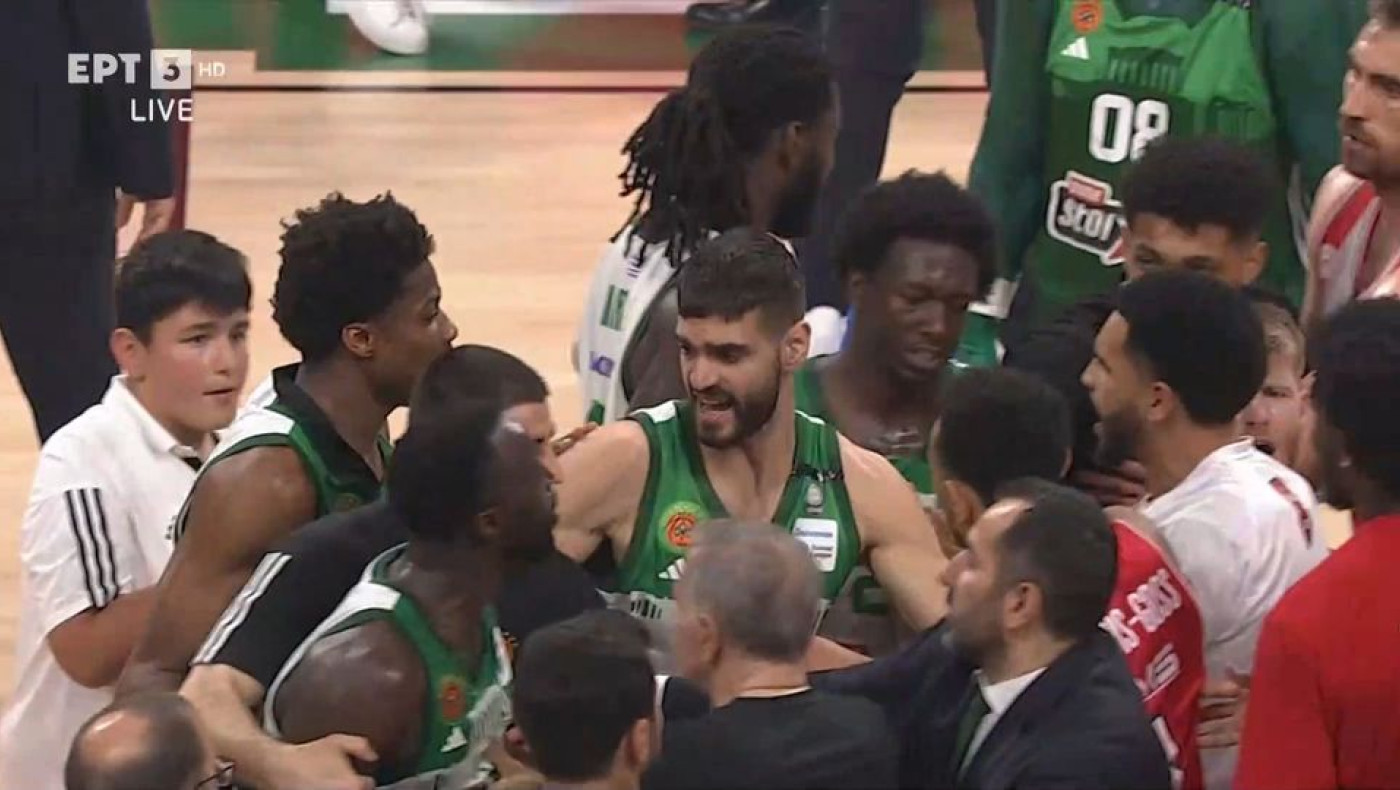 Παναθηναϊκός AKTOR-Ολυμπιακός: Χαμός μεταξύ των παικτών στο φινάλε