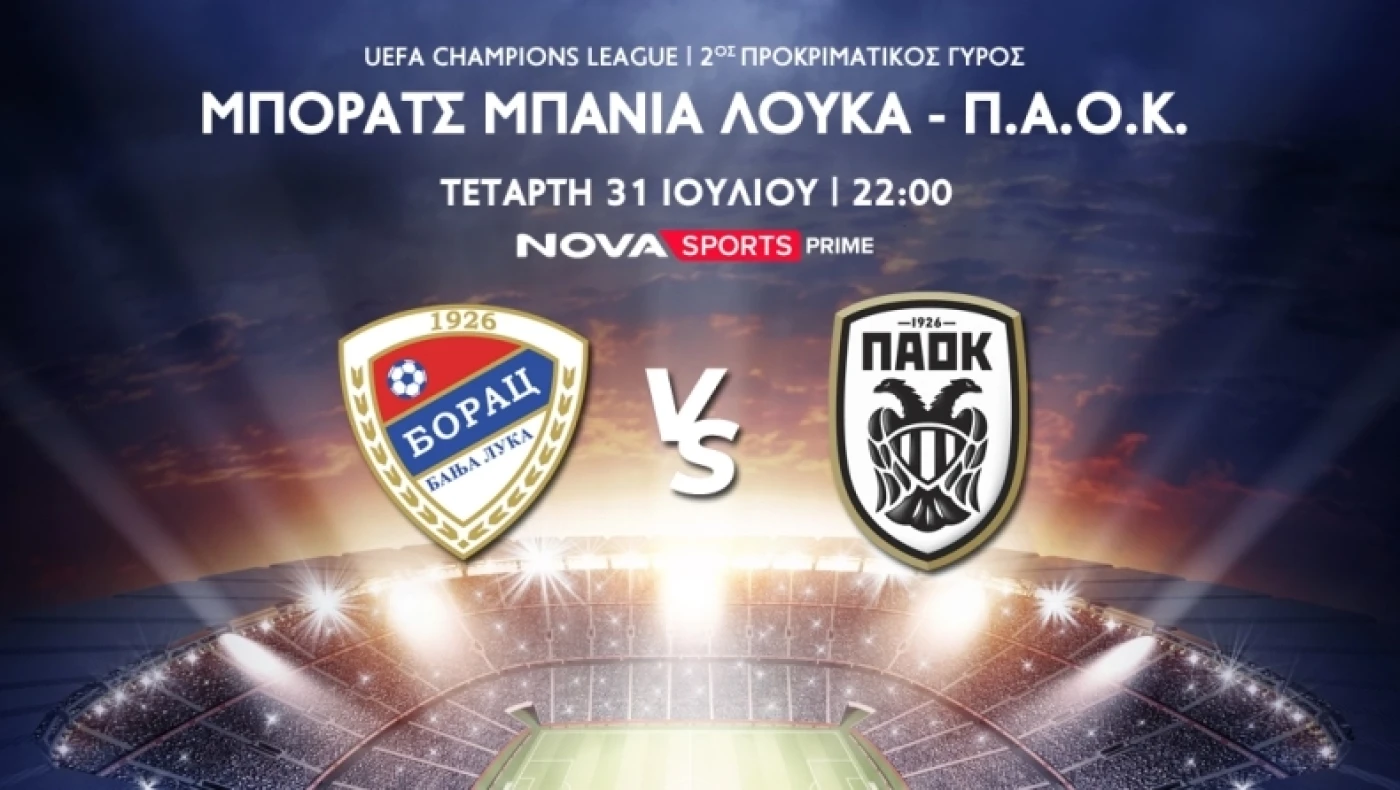 Σε αυτό το κανάλι θα δείτε τον επαναληπτικό αγώνα του ΠΑΟΚ με την Μπάνια Λούκα
