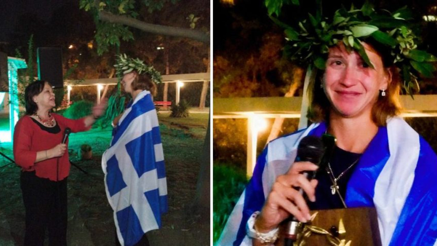 Η Καλαμαριά υποδέχθηκε στην πλαζ Αρετσούς την Ολυμπιονίκη Χριστίνα Μπούρμπου