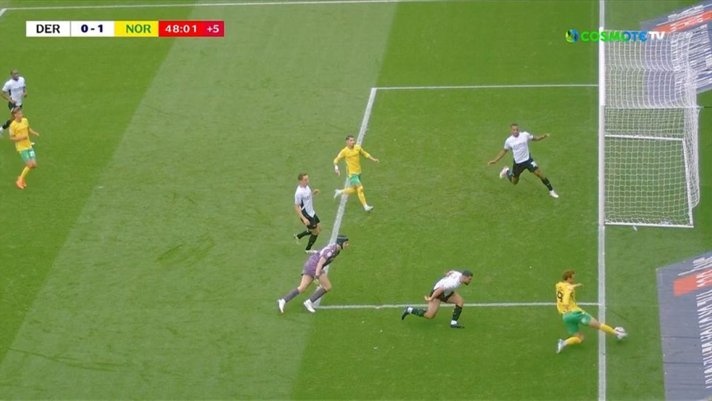 Μέτρησαν δυο γκολ στο Ντέρμπι - Νόριτς ενώ η μπάλα βρήκε άουτ