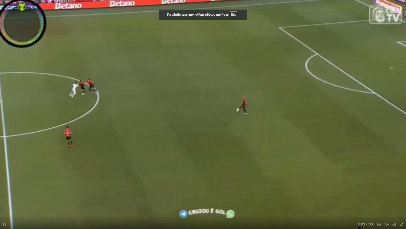 Βραζιλία: Παίκτης της Κρουζέιρο αποβλήθηκε 3 δευτερόλεπτα μετά τη σέντρα