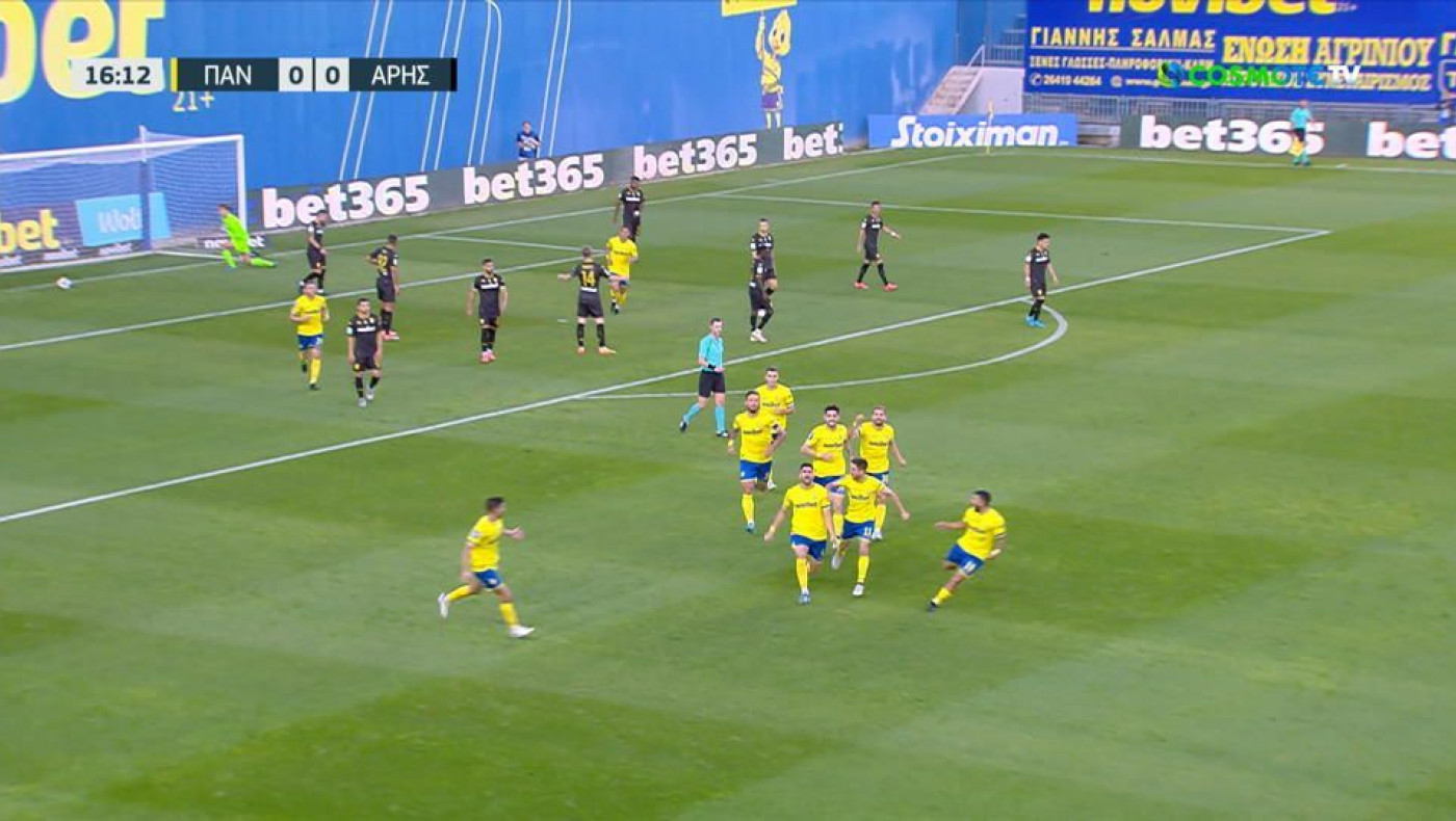 Αδράνεια της άμυνας του Άρη και 1-0 ο Παναιτωλικός