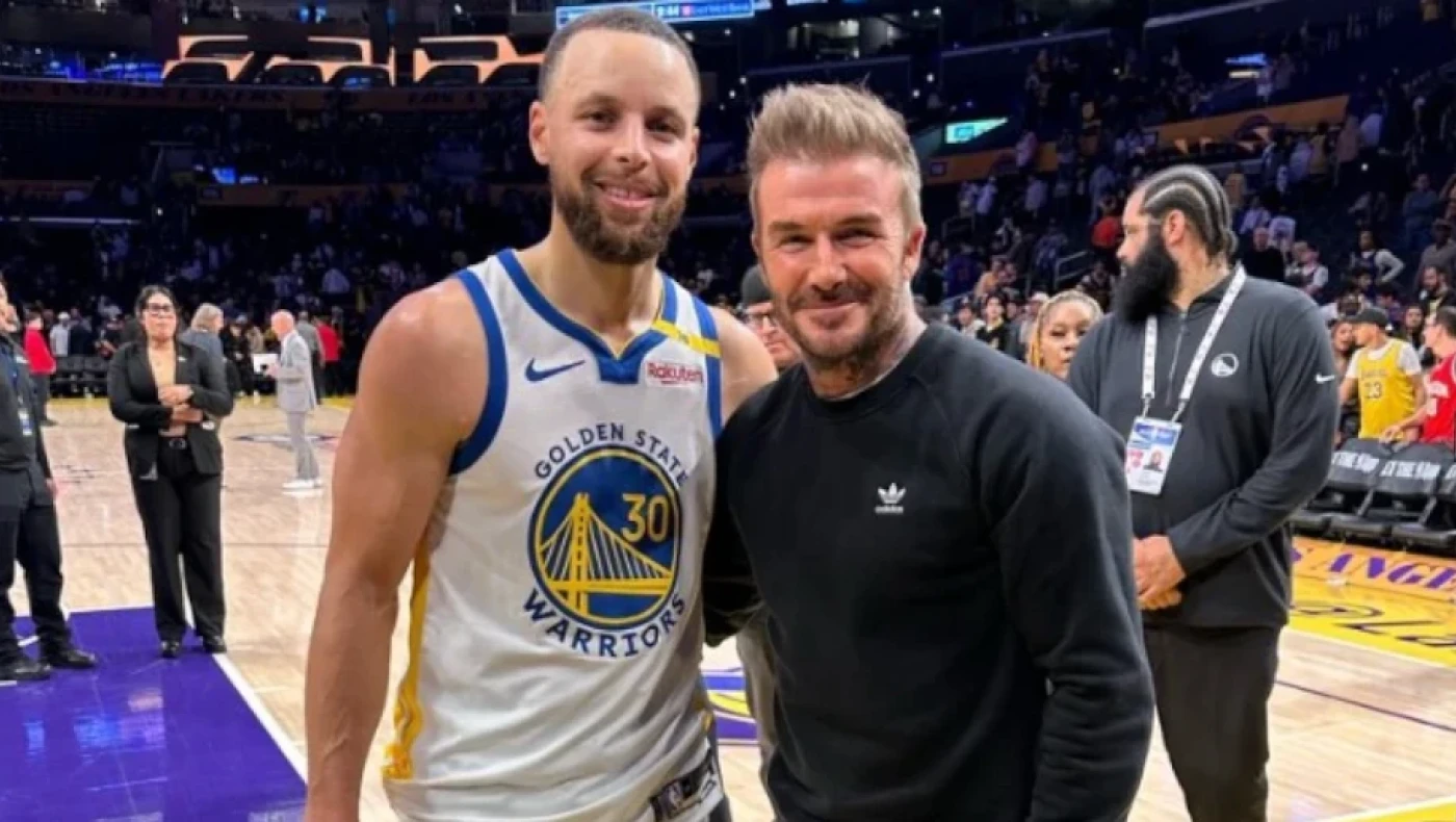 NBA: Όταν ο Μπέκαμ συνάντησε Κάρι και Λεμπρόν (pics,vid)