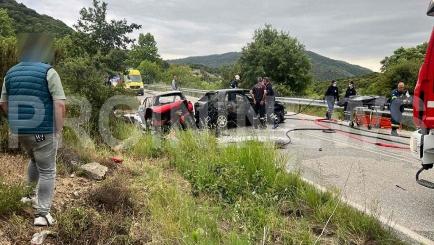 Φρικτό τροχαίο στην Καβάλα: Ένας νεκρός και δύο τραυματίες μετά από σφοδρή σύγκρουση ΙΧ