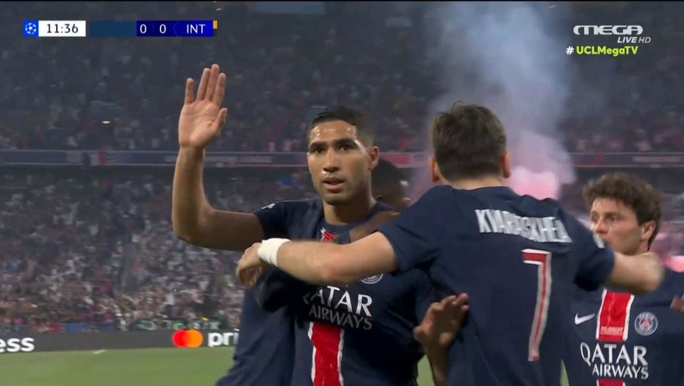 Ο Χακίμι βάζει μπροστά στο σκορ την Παρί κόντρα στην Ίντερ