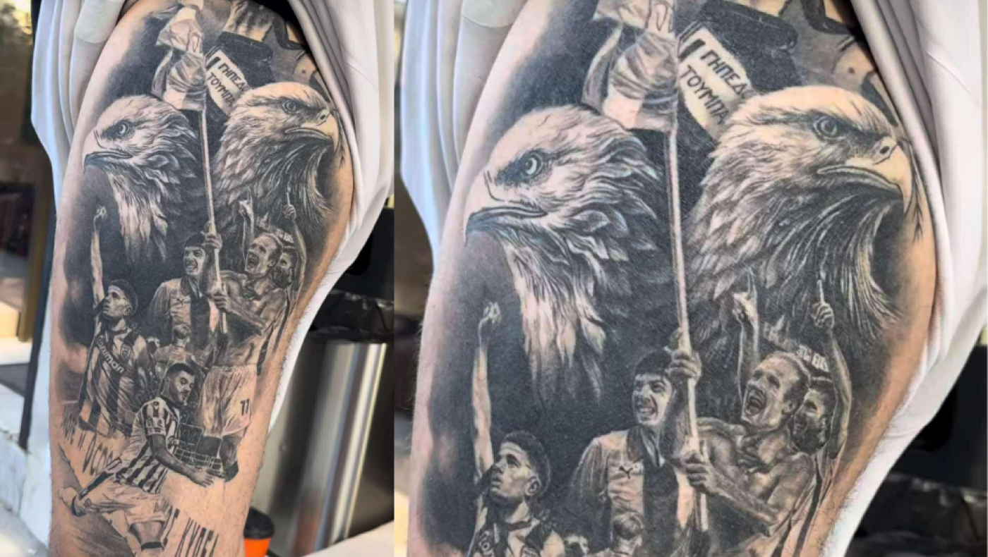 ΠΑΟΚ: Φίλος του Δικεφάλου έκανε το πιο... ασπρόμαυρο τατουάζ