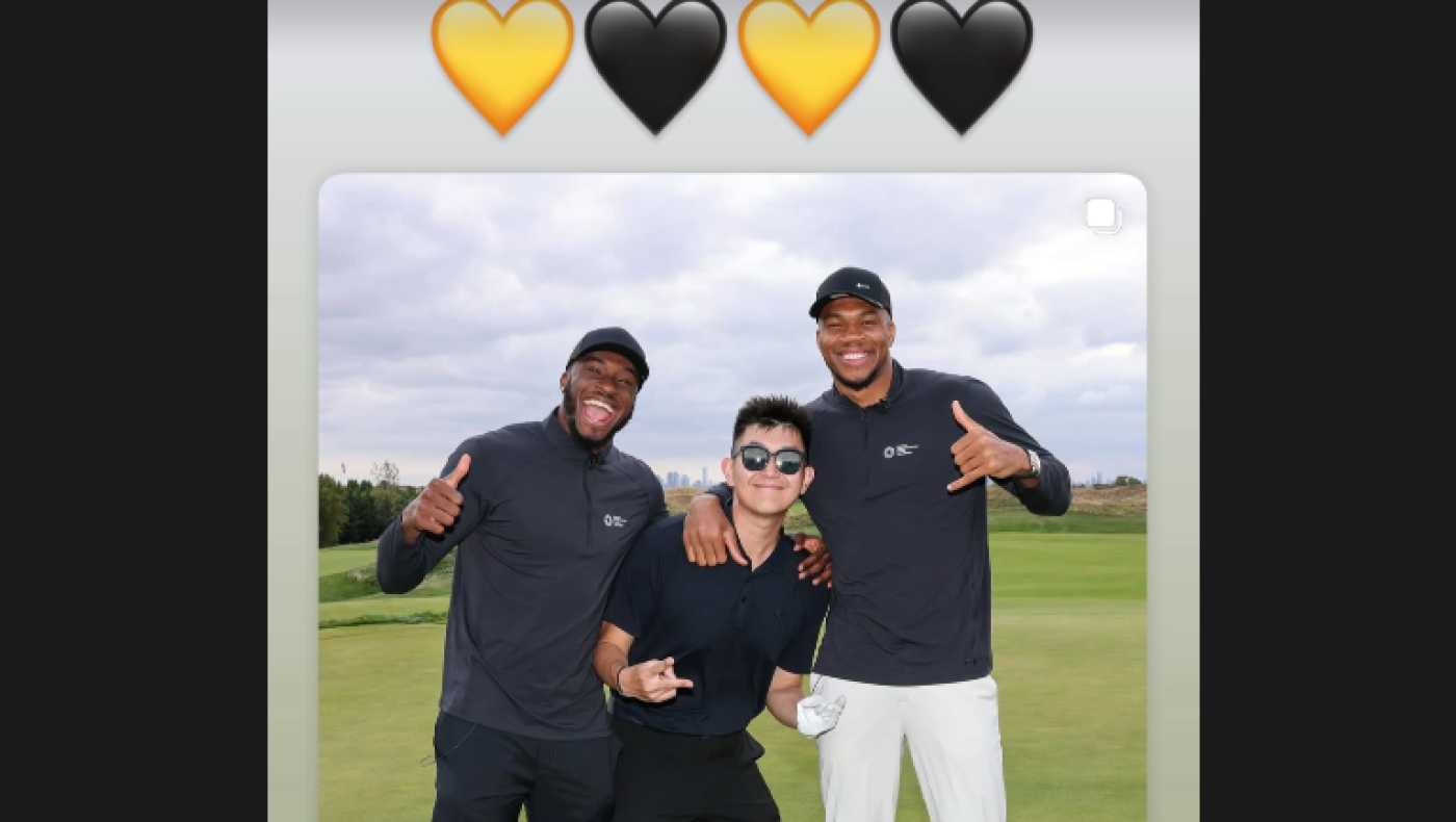 Άρης: Οι κιτρινόμαυρες καρδούλες του Γιάννη Αντετοκούνμπο στον Χσιάο