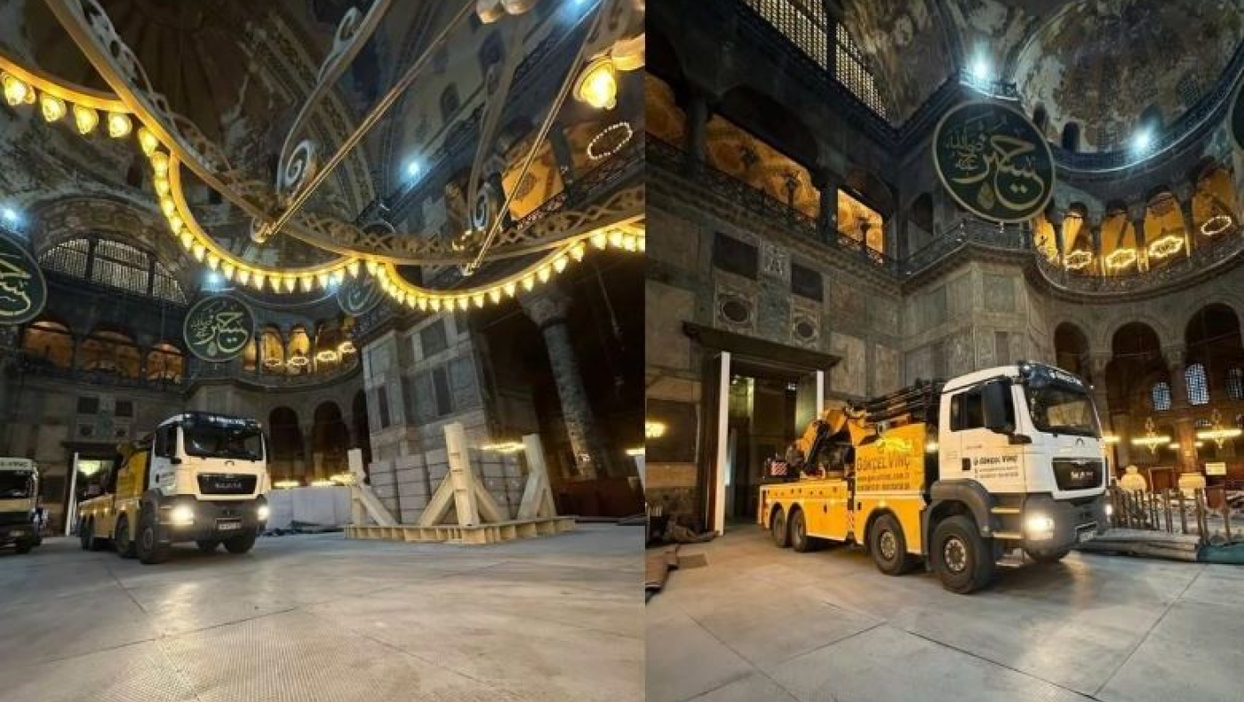 Και... φορτηγά στην Αγιά Σοφιά: Αντιδράσεις στα τουρκικά ΜΜΕ