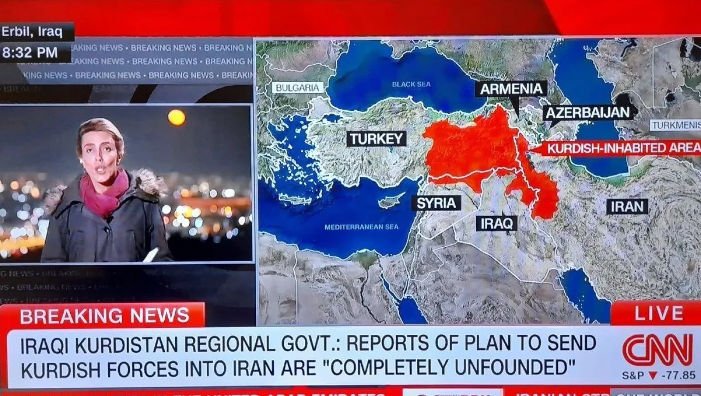 «Τρέλα» των Τούρκων με τον χάρτη του Κουρδιστάν στο CNN- Οι αντιδράσεις