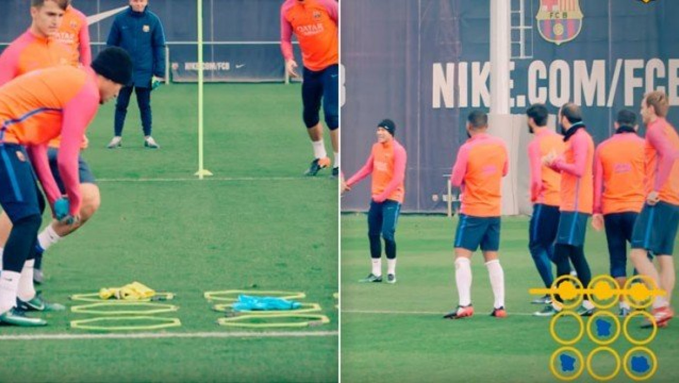 Η τρίλιζα ταχύτητας και σκέψης στην προπόνηση της Μπαρτσελόνα (vid)