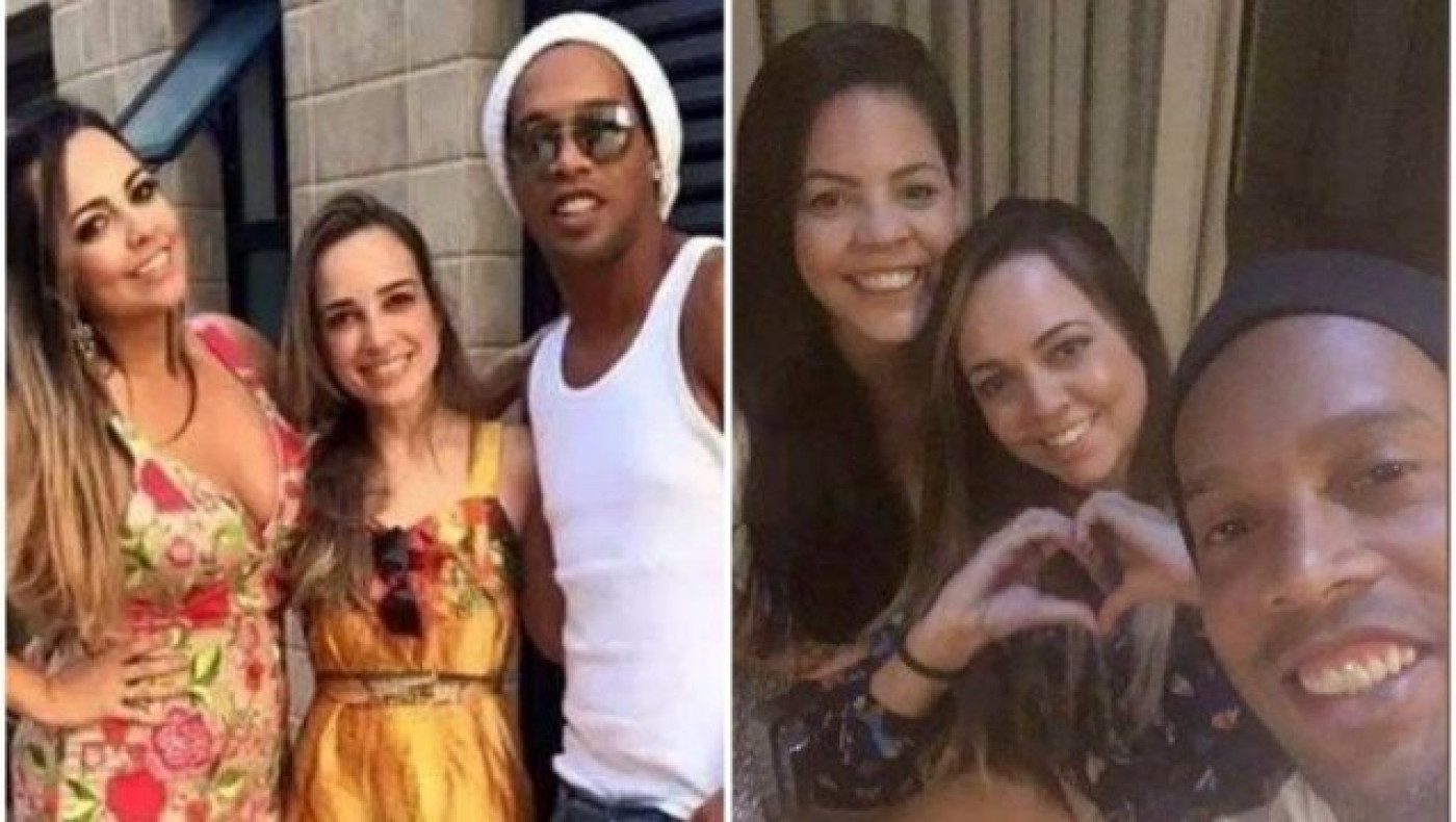 Ο Ροναλντίνιο και                            οι δύο κοπέλες του! (Vid)