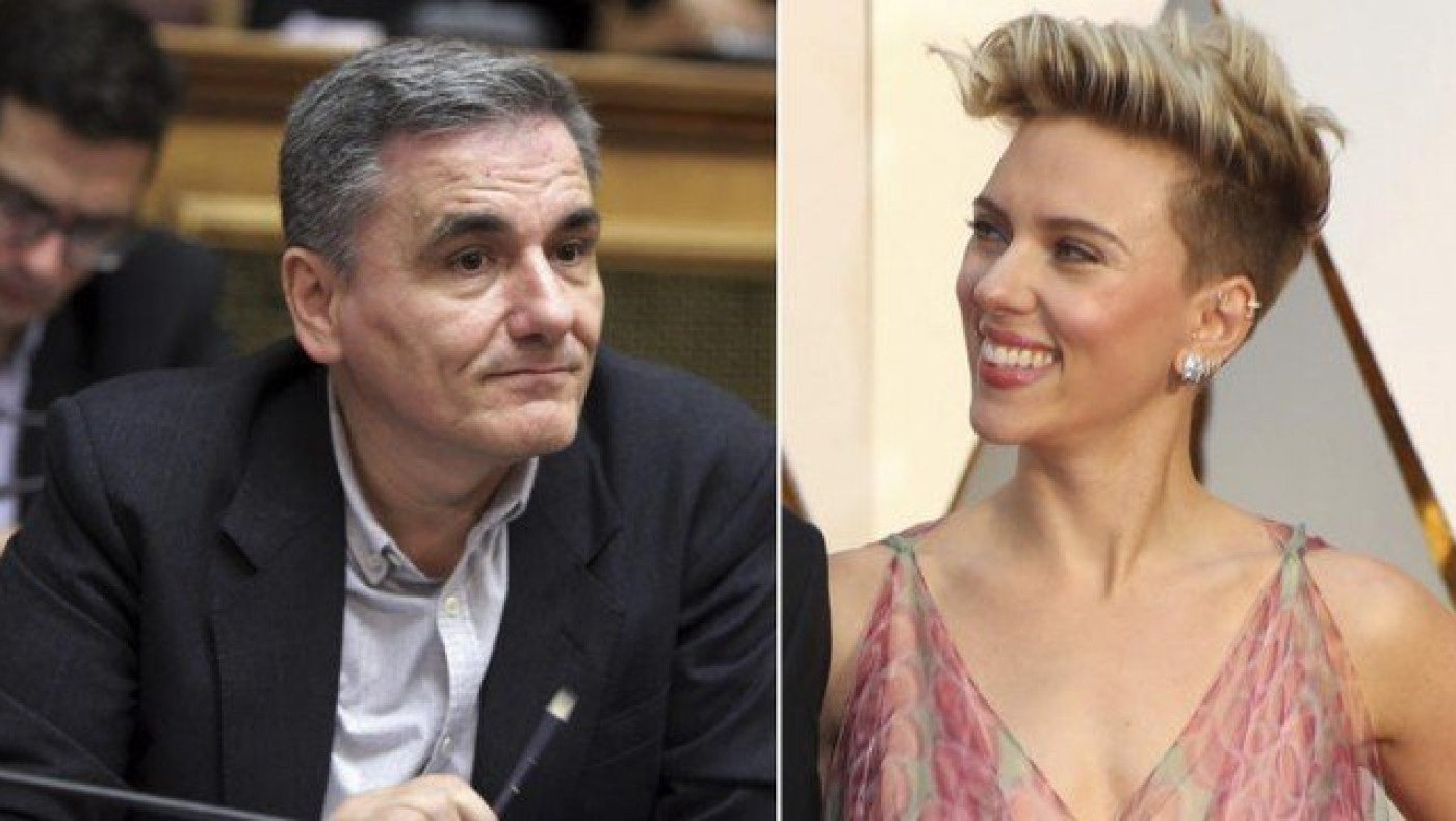 Η «Σκάρλετ Γιόχανσον» δίνει ευχές στον Ευκλείδη Τσακαλώτο (ΒΙΝΤΕΟ)