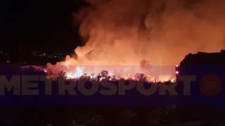 Μεγάλη φωτιά πάνω από τον Περιφερειακό του Ευόσμου
