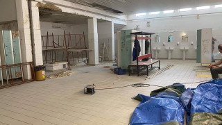 Εργασίες αποκατάστασης αποδυτηρίων στο Εθνικό Κολυμβητήριο