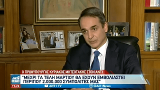 Μητσοτάκης: «Υποχωρεί η Πανδημία, 2 εκ. πολίτες εμβολιασμένοι ως το Μάρτιο»