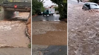 Πλαταμώνας: Παρασύρθηκαν αυτοκίνητα από σφοδρή βροχόπτωση