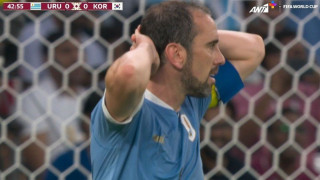 Μουντιάλ: Δοκάρι λίγο πριν την εκπνοή του ημιχρόνου για την Ουρουγουάη