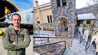 Πτώση Phantom F-4: Μεσίστιες οι σημαίες στο Νευροκόπι για τον σμηναγό Τσιτλακίδη